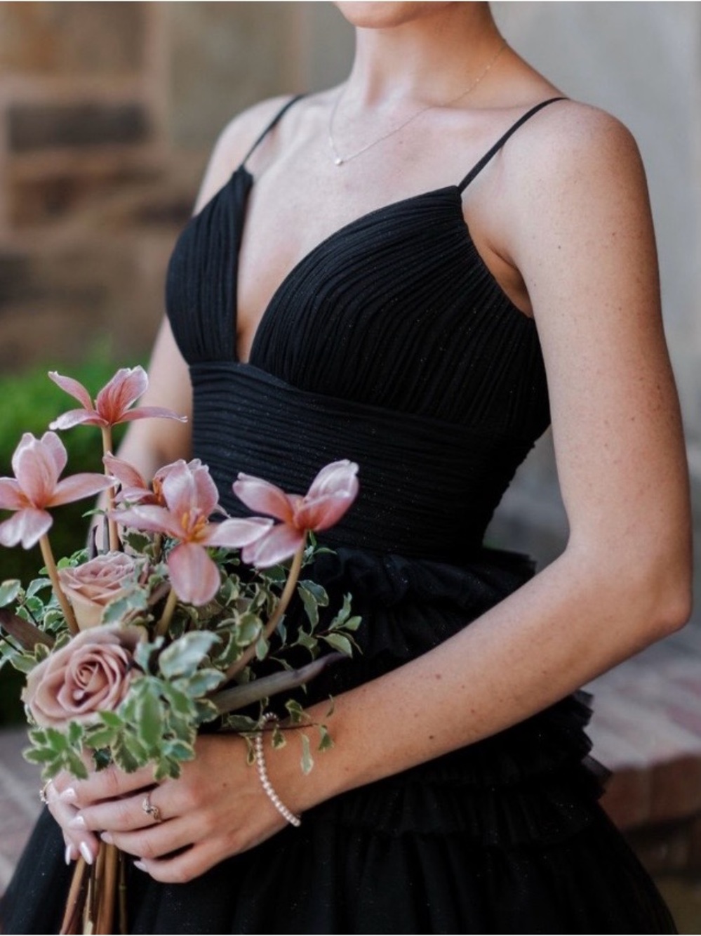 Sherri Hill Style 54843 Elegant Black Ruffled Tulle Prom & Evening Dress - Picture 2 of 5